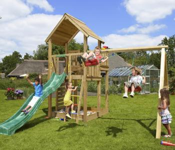 Jungle Palace | Aire de jeux en bois avec balançoire double