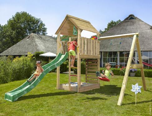 Jungle Cabin | Aire de jeux en bois avec balançoire