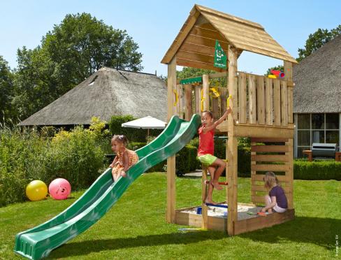 Jungle Cabin |  Aire de jeux en bois avec toboggan