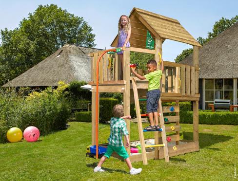 Aire de jeux Extérieure pour Petit Jardin • Jungle Cubby Fireman's Pole