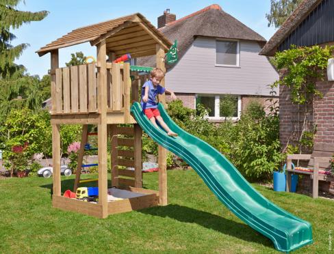 Jungle Cottage | Aire de jeux en bois avec toboggan