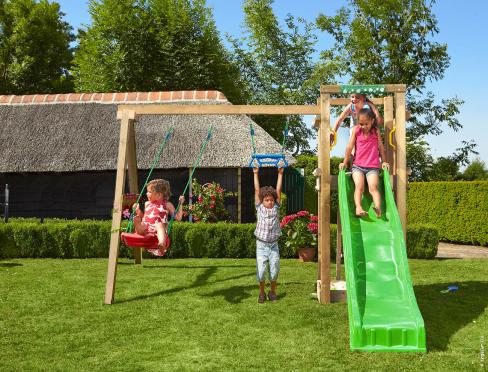 Jungle Tower | Aire de jeux en bois avec balançoire double