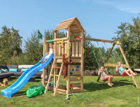 Jungle Safari | Aire de jeux en bois avec balançoire double