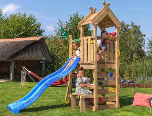 Jungle Teepee | Aire de jeux en bois avec toboggan et table de pique-nique