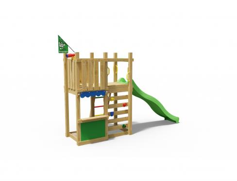 Jungle Nest | Aire de jeux en bois avec toboggan et étal de marché