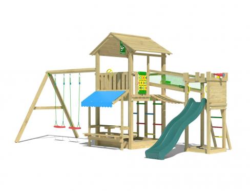 Jungle Cascade | Aire de jeux en bois avec balançoire double