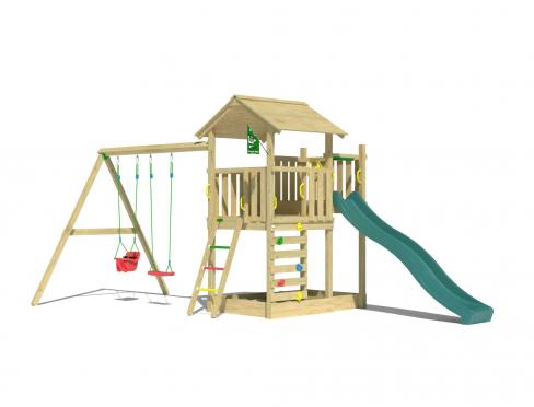 Jungle Arbour | Aire de jeux en bois avec balançoire double