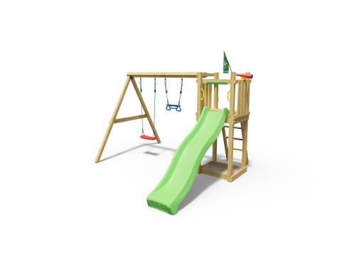 Jungle Tower | Aire de jeux en bois avec balançoire double