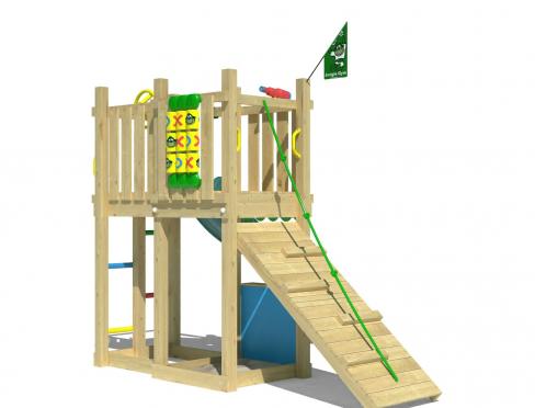 Jungle Trail | Aire de jeux en bois avec toboggan et étal de marché